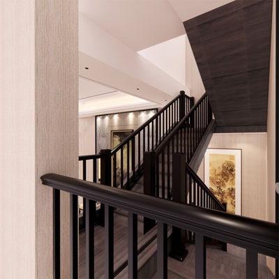 Wandmontierte Holztreppengeländer für modernes Design Stahlbalkon und Aluminiumgeländer