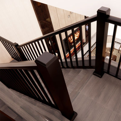 Wandmontierte Holztreppengeländer für modernes Design Stahlbalkon und Aluminiumgeländer