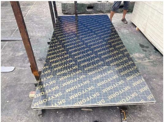 12 mm Filmgekrempeltes Sperrholz für den Bau Veneer Board Oberflächenmaterial Melamin Board
