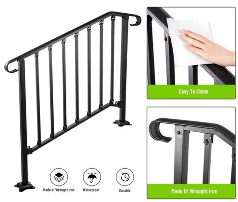 Stilvolle Treppe Innenraum Schutzgitter Eisen Riser Fußboden Balustraden Balkon Stahlgeländer