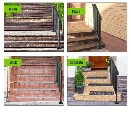 Stilvolle Treppe Innenraum Schutzgitter Eisen Riser Fußboden Balustraden Balkon Stahlgeländer