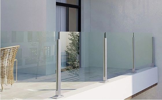 Wandmontierte modernen Stil Edelstahl 304 Glasgeländer für Treppe Balkon Handschrauber