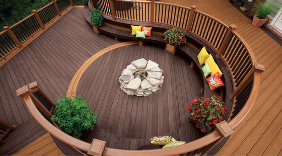 Chinesische 18mm Moderne Design Holz-Kunststoff-Gemischte Bodenbelag für den Außenbereich in wasserdichtem Material