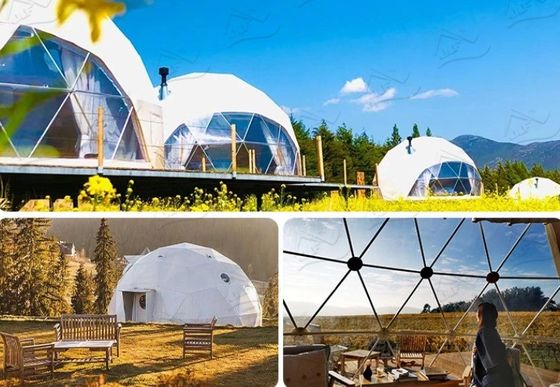 Bauernhaus Außenzimmer Rundes Glamping-Dome-Zelt mit individueller Farbe Luxushaus Bad