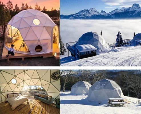 Bauernhaus Außenzimmer Rundes Glamping-Dome-Zelt mit individueller Farbe Luxushaus Bad