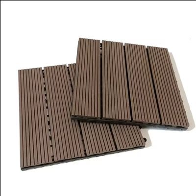 Terrasse Holz Kunststoff Komposit Kaffee WPC 300 * 300mm Bodenfliesen für glatten Garten
